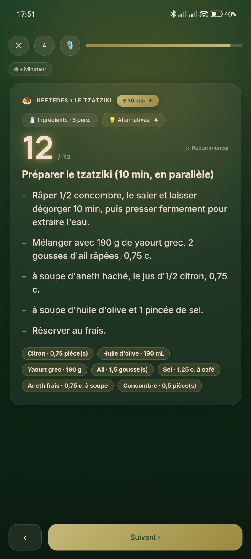 Le mode cuisine de Vesta : une étape à la fois, commandes vocales